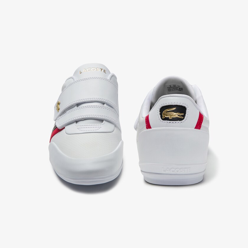 Sapatilhas Branco Vermelhas Masculino Lacoste Misano Strap Leather and Synthetic MJ7-66736Y7