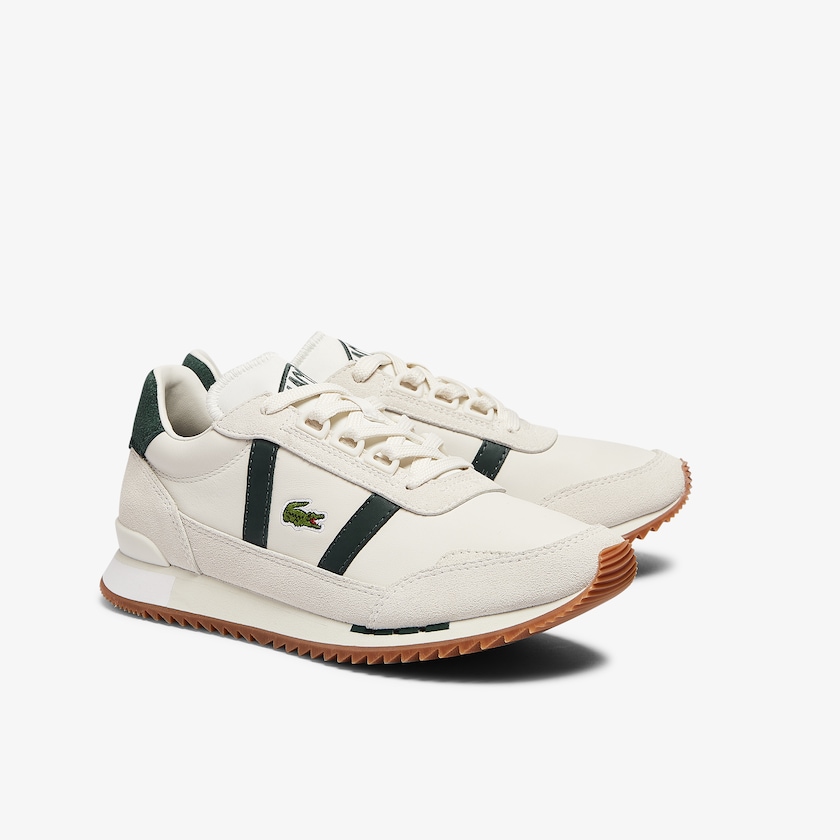 Sapatilhas Bege Verdes Feminino Lacoste Partner Retro Leather IU8-38033N7