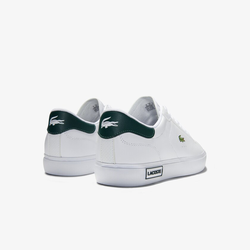 Sapatilhas Branco Verdes Escuro Masculino Lacoste Power Court Low Top ZI2-87318S4