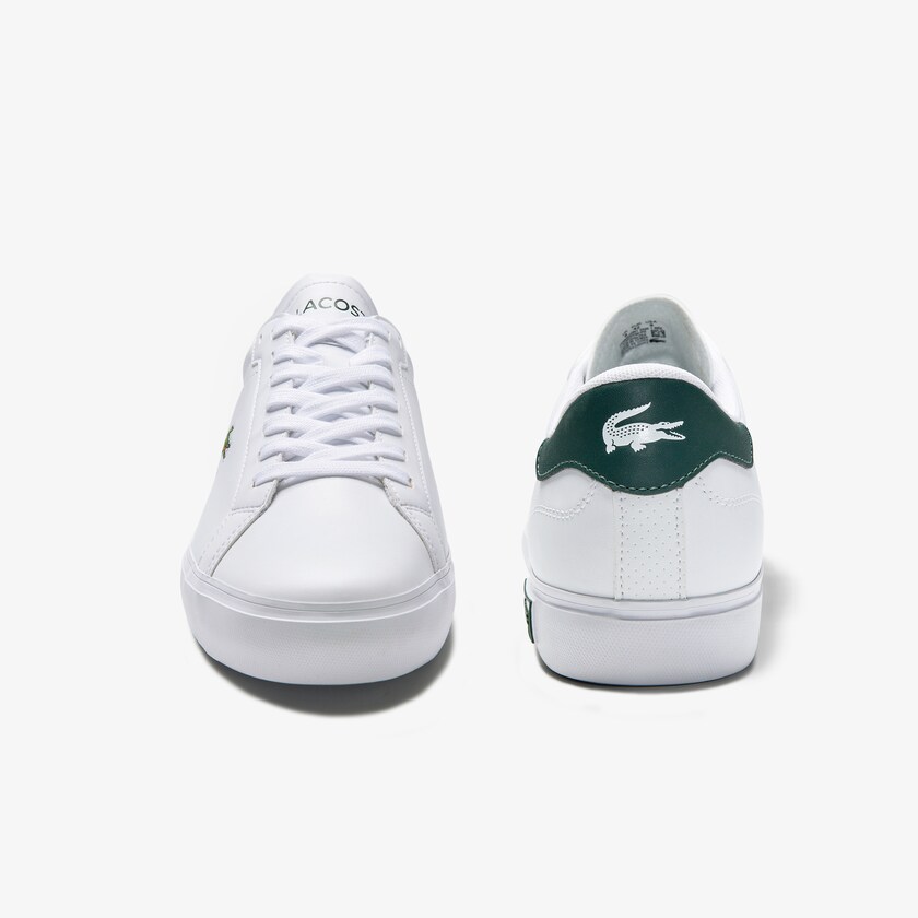Sapatilhas Branco Verdes Escuro Masculino Lacoste Power Court Low Top ZI2-87318S4