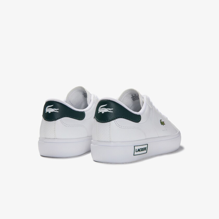 Sapatilhas Branco Verdes Escuro Feminino Lacoste Powercourt Leather ZZ6-64526S9