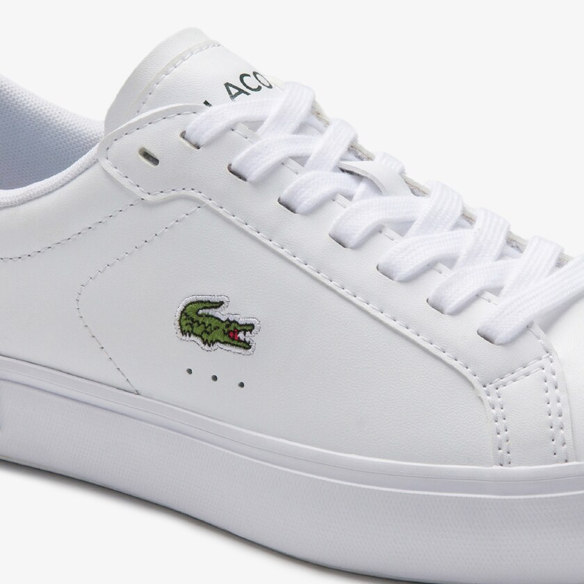 Sapatilhas Branco Verdes Escuro Feminino Lacoste Powercourt Leather ZZ6-64526S9