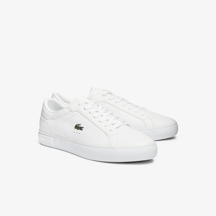 Sapatilhas Branco Masculino Lacoste Powercourt Leather SR7-46104Y7