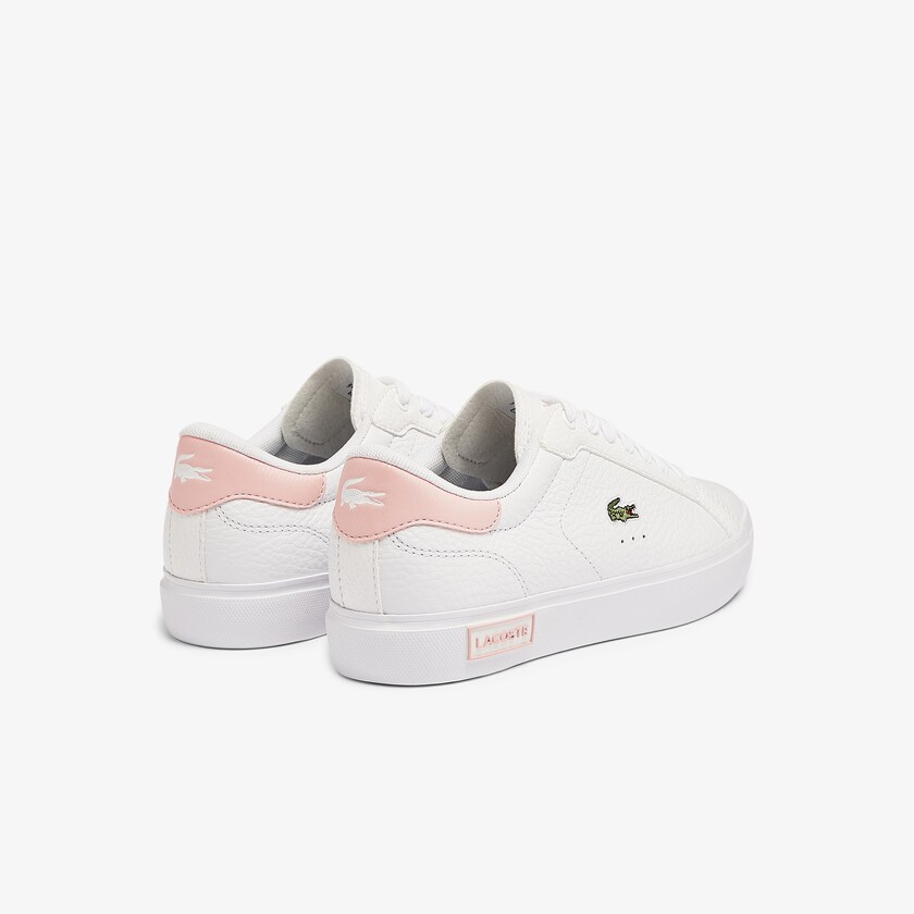 Sapatilhas Branco Luz Rosa Feminino Lacoste Powercourt Leather and Synthetic XG6-06150L8