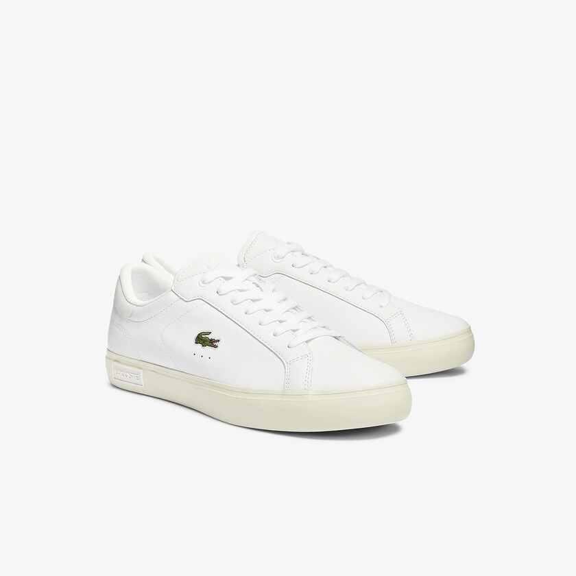 Sapatilhas Branco Branco Masculino Lacoste Powercourt Smooth Leather TN5-58795E8