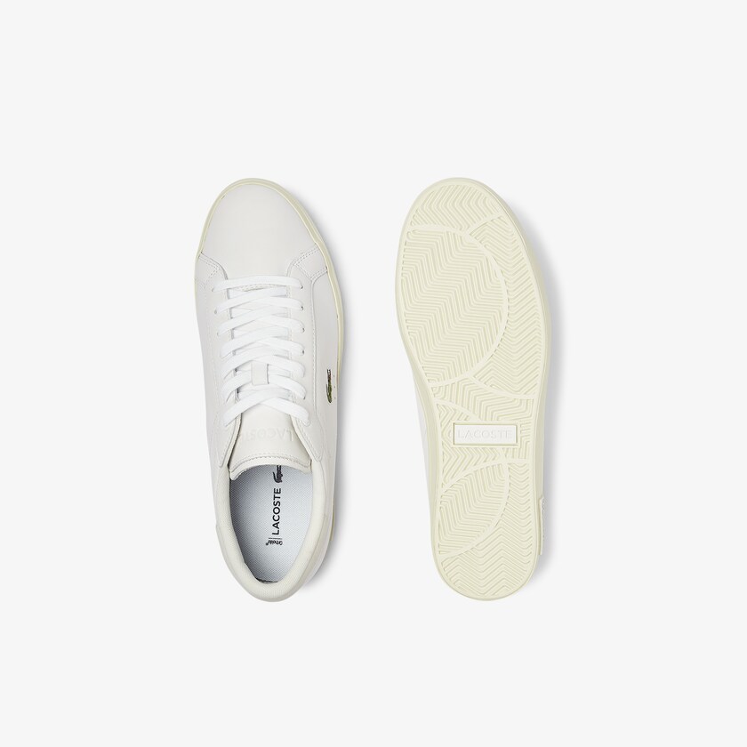 Sapatilhas Branco Branco Masculino Lacoste Powercourt Smooth Leather TN5-58795E8