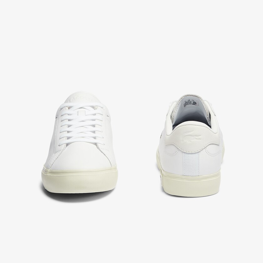 Sapatilhas Branco Branco Masculino Lacoste Powercourt Smooth Leather TN5-58795E8