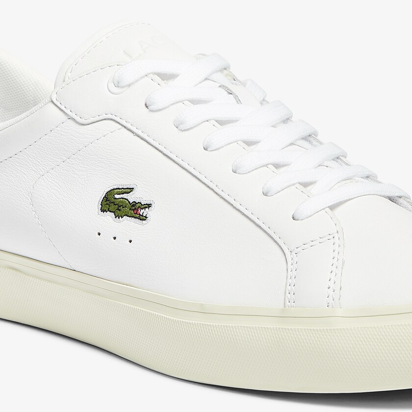 Sapatilhas Branco Branco Masculino Lacoste Powercourt Smooth Leather TN5-58795E8