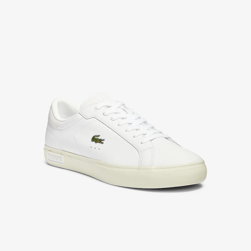 Sapatilhas Branco Branco Masculino Lacoste Powercourt Smooth Leather TN5-58795E8