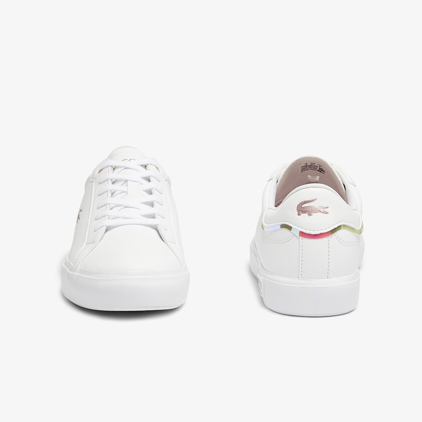 Sapatilhas Branco Rosa Criança Lacoste Powercourt Synthetic Metallic Accent PZ5-98119T0