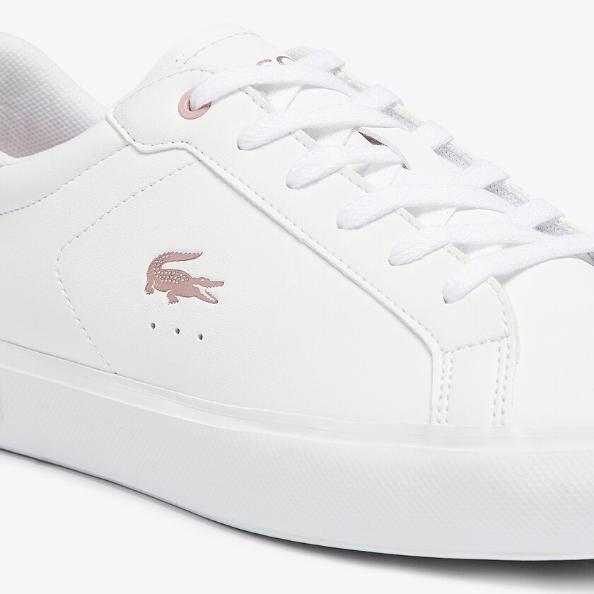 Sapatilhas Branco Rosa Criança Lacoste Powercourt Synthetic Metallic Accent PZ5-98119T0