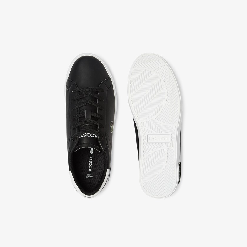Sapatilhas Pretas Branco Criança Lacoste Powercourt Synthetic ER9-51085J9