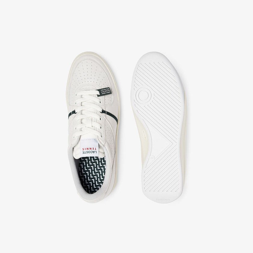 Sapatilhas Branco Bege Masculino Lacoste Quantace Leather YN7-79707D7