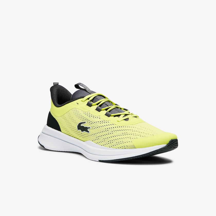 Sapatilhas Luz Amarelas Branco Masculino Lacoste Run Spin Textile QR3-95759Y3