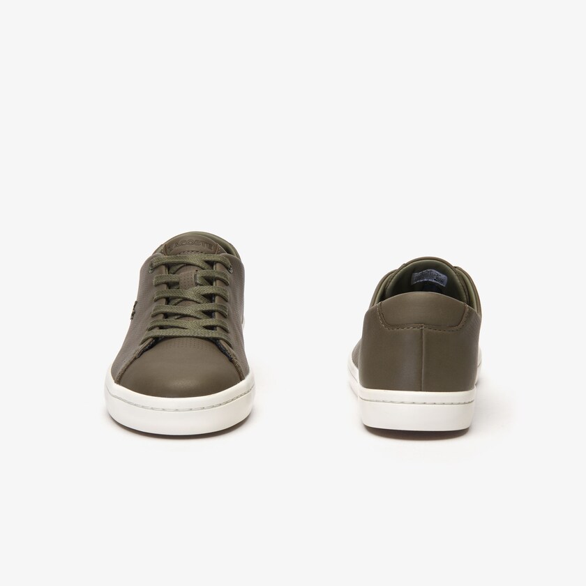 Sapatilhas Caqui Escuro Branco Feminino Lacoste Showcourt 2.0 Leather JW7-69846B2