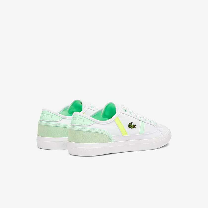 Sapatilhas Branco Luz Verdes Masculino Lacoste Sideline Canvas HJ5-92479S2