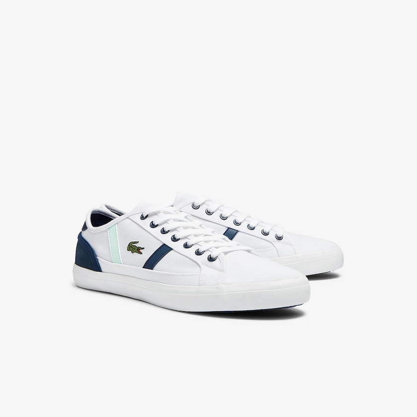 Sapatilhas Branco Azul Marinho Masculino Lacoste Sideline Canvas TY2-68626P4