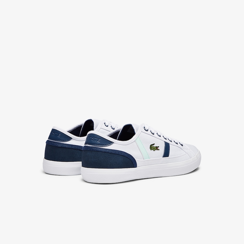 Sapatilhas Branco Azul Marinho Masculino Lacoste Sideline Canvas TY2-68626P4