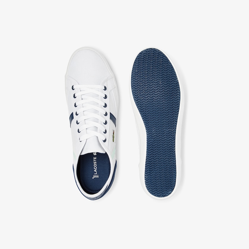 Sapatilhas Branco Azul Marinho Masculino Lacoste Sideline Canvas TY2-68626P4