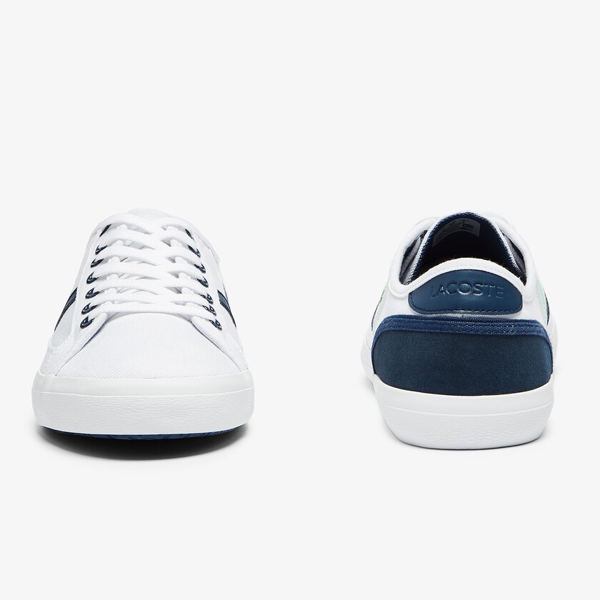 Sapatilhas Branco Azul Marinho Masculino Lacoste Sideline Canvas TY2-68626P4