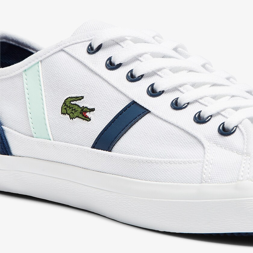 Sapatilhas Branco Azul Marinho Masculino Lacoste Sideline Canvas TY2-68626P4