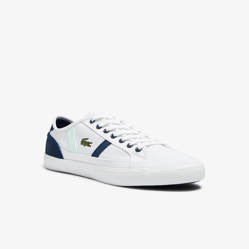 Sapatilhas Branco Azul Marinho Masculino Lacoste Sideline Canvas TY2-68626P4