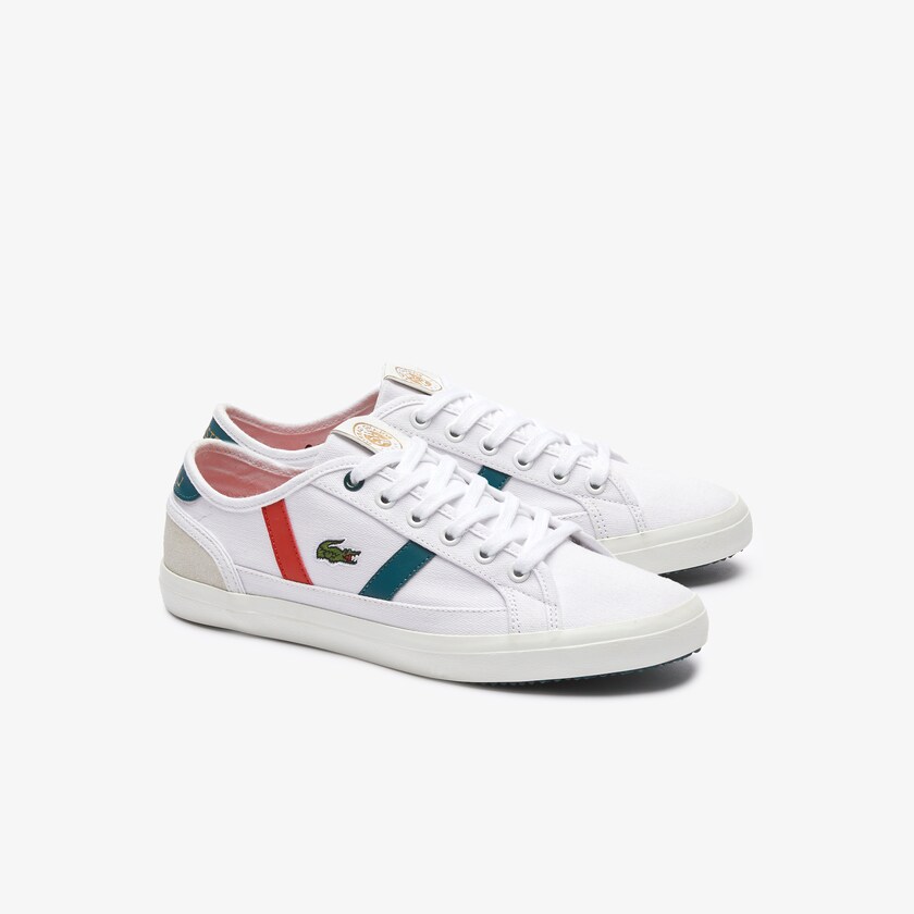 Sapatilhas Branco Verdes Masculino Lacoste Sideline Roland Garros XW8-28482X0