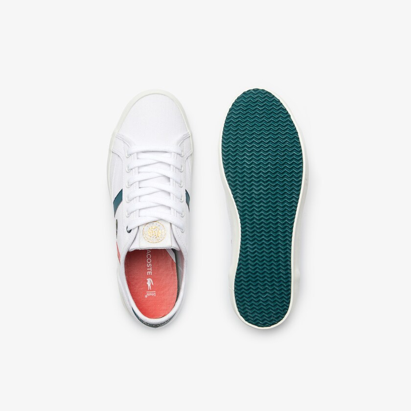 Sapatilhas Branco Verdes Masculino Lacoste Sideline Roland Garros XW8-28482X0
