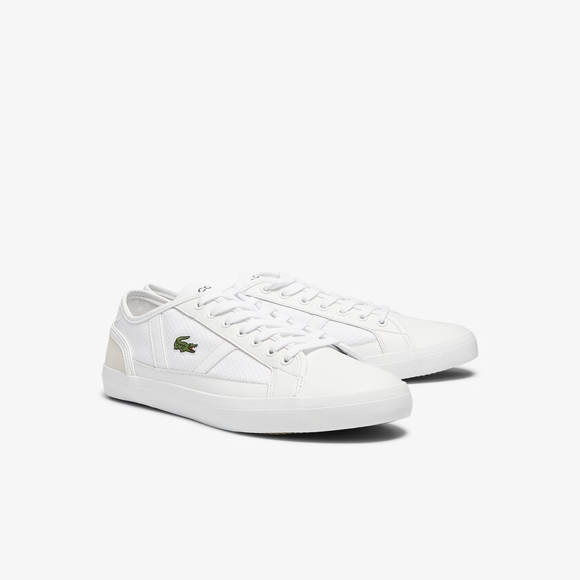 Sapatilhas Branco Masculino Lacoste Sideline Textile and Leather IT9-57235M7