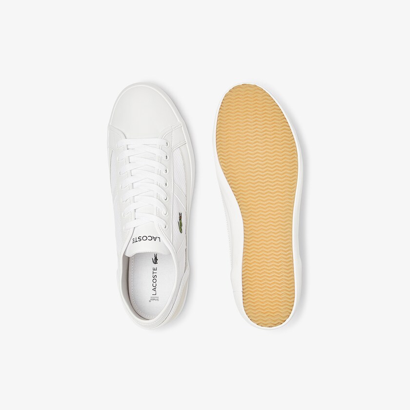 Sapatilhas Branco Masculino Lacoste Sideline Textile and Leather IT9-57235M7