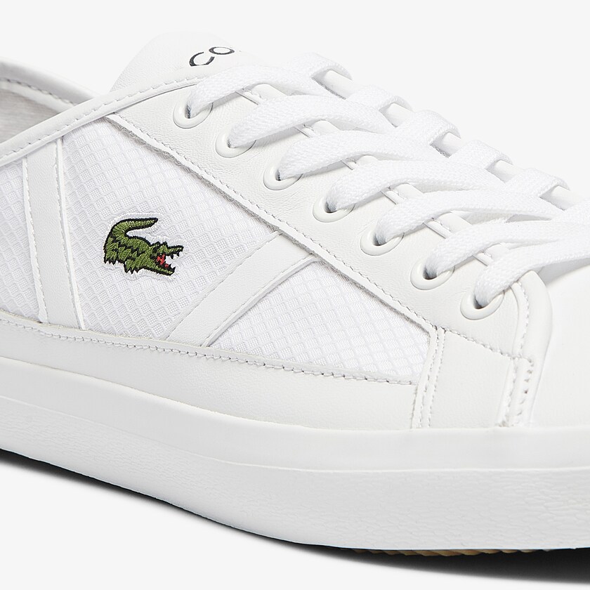 Sapatilhas Branco Masculino Lacoste Sideline Textile and Leather IT9-57235M7