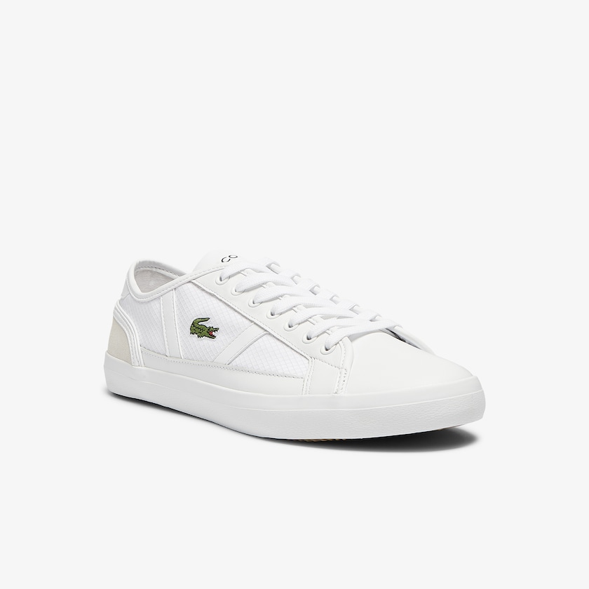 Sapatilhas Branco Masculino Lacoste Sideline Textile and Leather IT9-57235M7