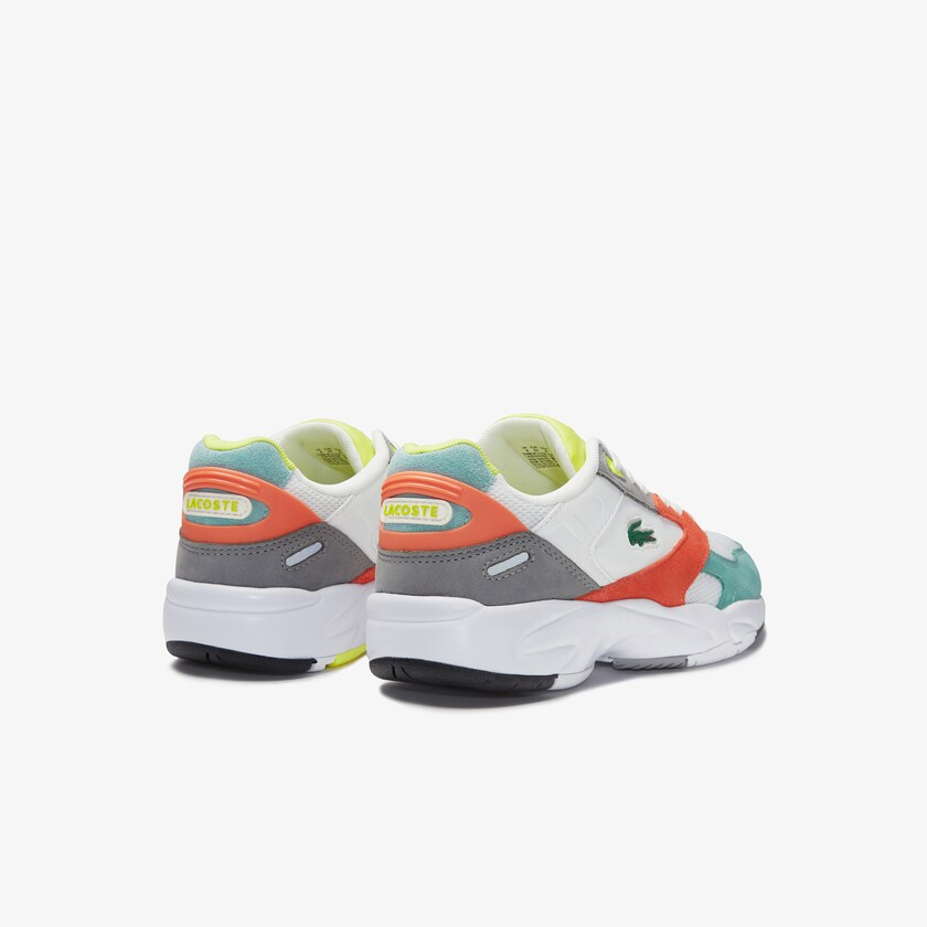 Sapatilhas Laranja Luz Verdes Feminino Lacoste Storm 96 LO Mesh and Leather XQ8-04570F8