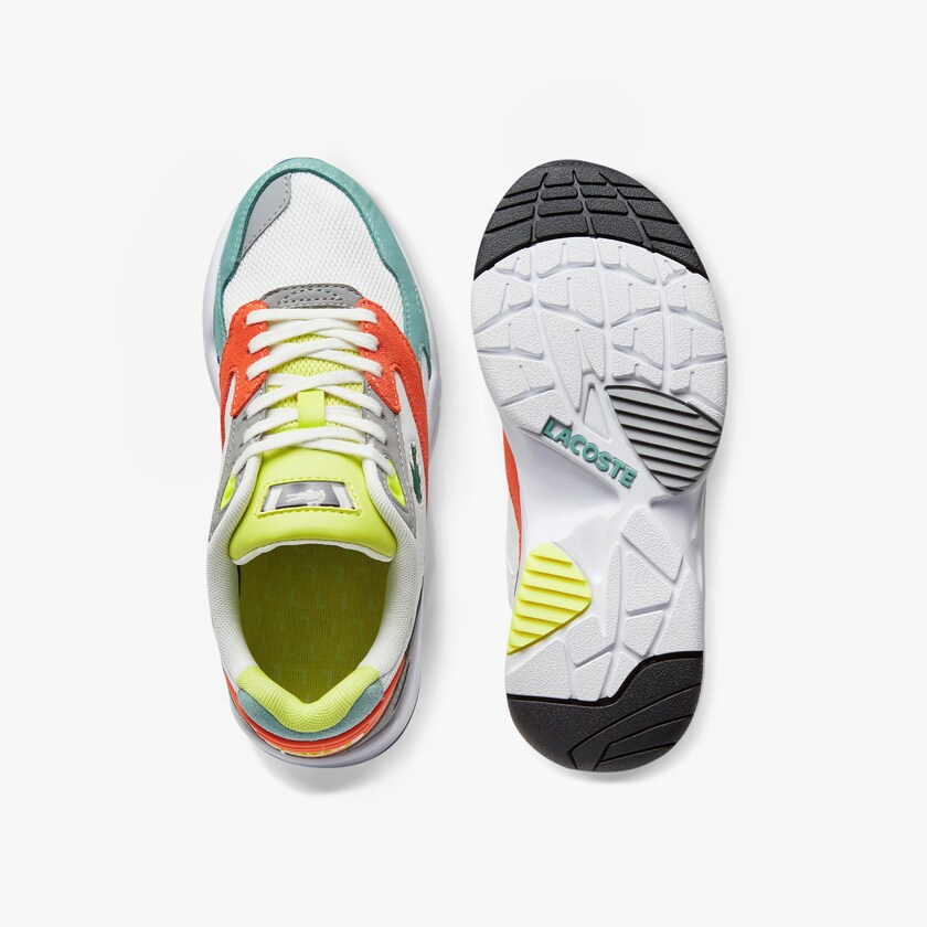 Sapatilhas Laranja Luz Verdes Feminino Lacoste Storm 96 LO Mesh and Leather XQ8-04570F8