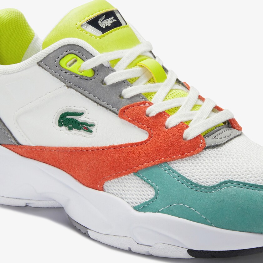 Sapatilhas Laranja Luz Verdes Feminino Lacoste Storm 96 LO Mesh and Leather XQ8-04570F8