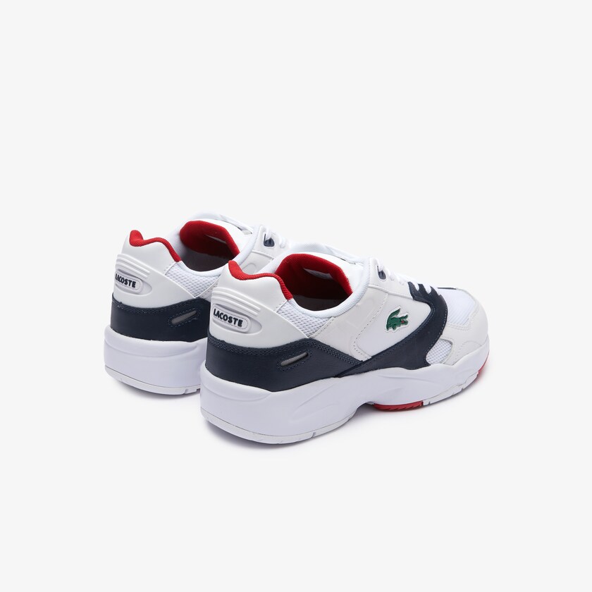 Sapatilhas Branco Azul Marinho Masculino Lacoste Storm 96 LO Mesh and Leather rubber crocodile FU6-29062I2