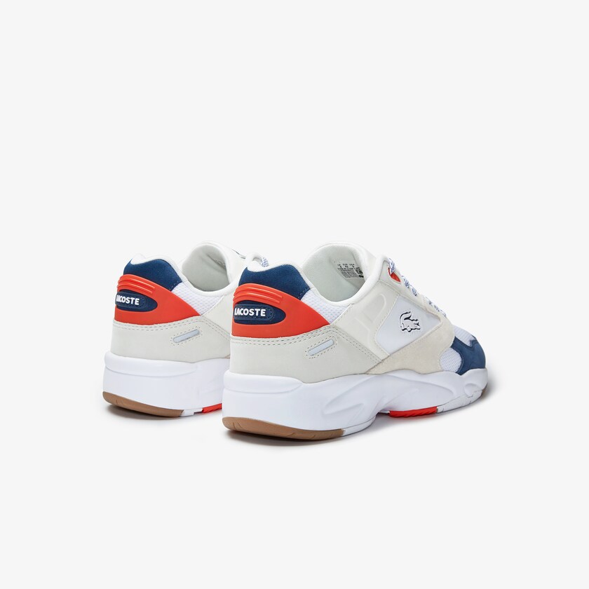 Sapatilhas Branco Azuis Escuro Masculino Lacoste Storm 96 LO Textile UJ8-19671I6