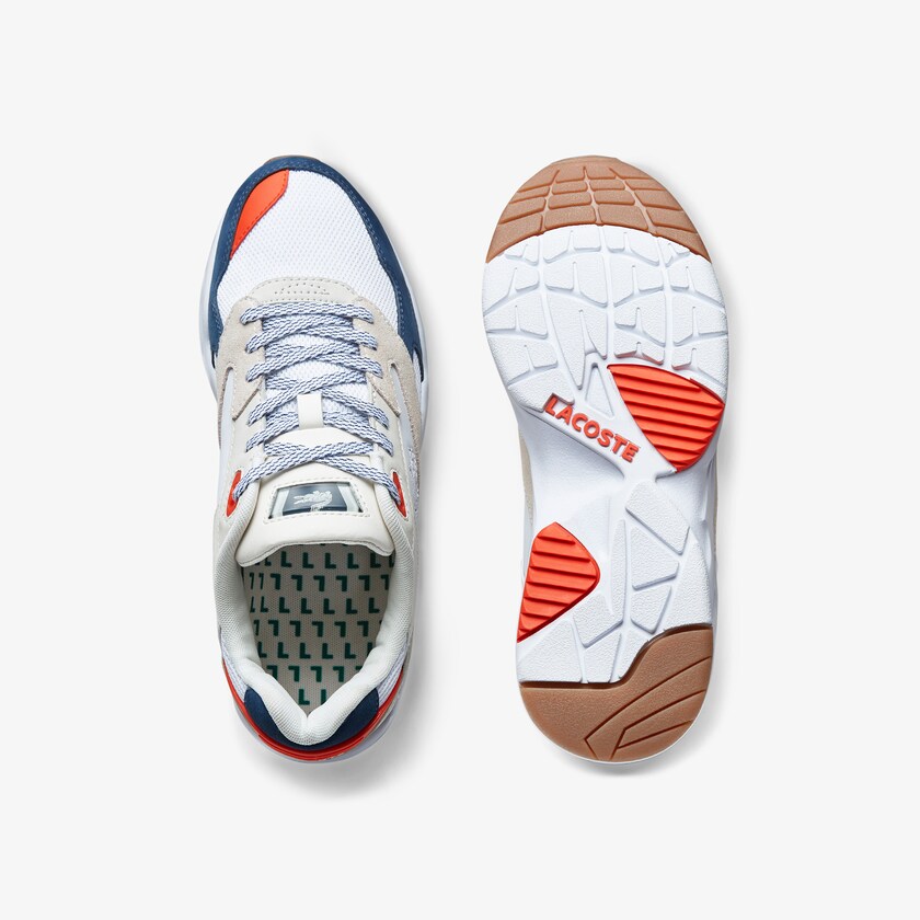 Sapatilhas Branco Azuis Escuro Masculino Lacoste Storm 96 LO Textile UJ8-19671I6