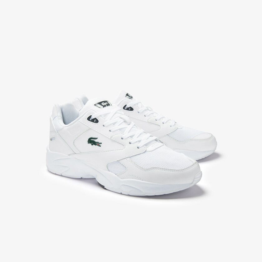 Sapatilhas Branco Verdes Escuro Masculino Lacoste Storm 96 LO Textile and Leather LA5-86168V4