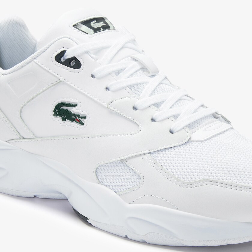 Sapatilhas Branco Verdes Escuro Masculino Lacoste Storm 96 LO Textile and Leather LA5-86168V4