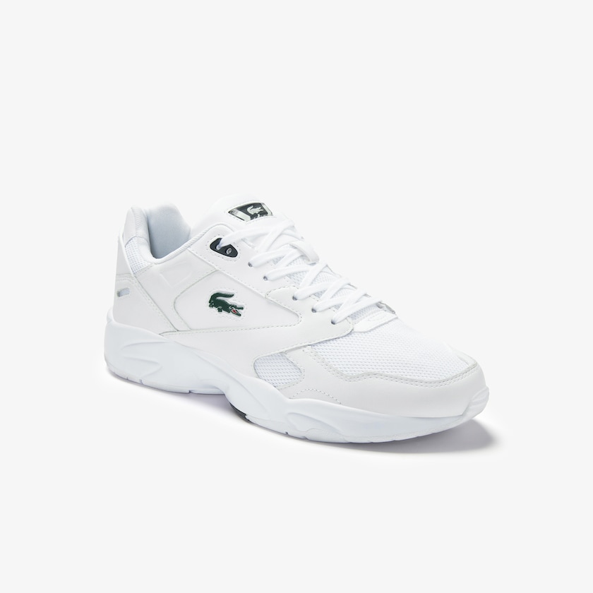 Sapatilhas Branco Verdes Escuro Masculino Lacoste Storm 96 LO Textile and Leather LA5-86168V4