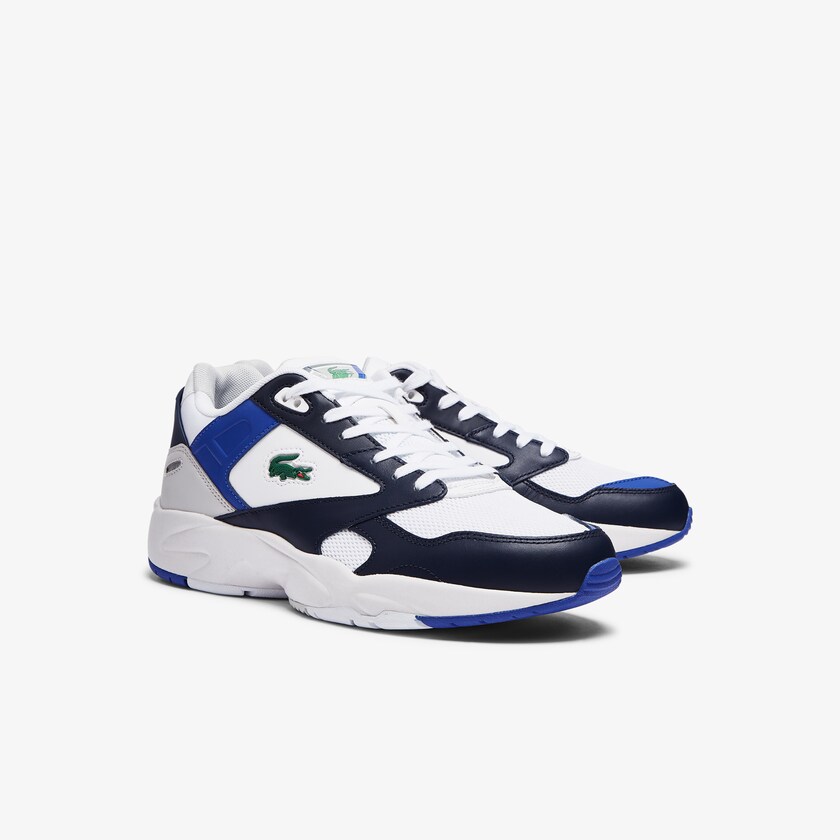 Sapatilhas Branco Azul Marinho Masculino Lacoste Storm 96 Lo Mesh Color-Pop CO6-28342T3