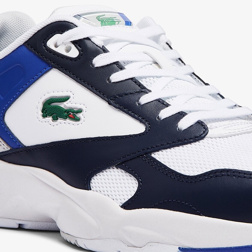 Sapatilhas Branco Azul Marinho Masculino Lacoste Storm 96 Lo Mesh Color-Pop CO6-28342T3