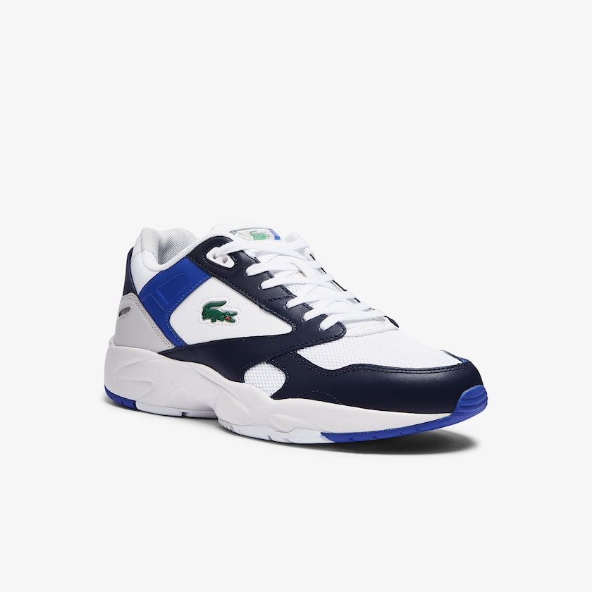Sapatilhas Branco Azul Marinho Masculino Lacoste Storm 96 Lo Mesh Color-Pop CO6-28342T3