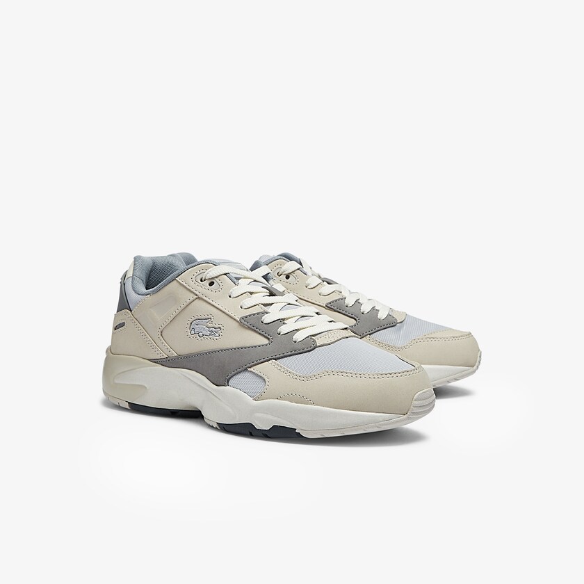 Sapatilhas Bege Cinzentas Masculino Lacoste Storm 96 Lo Nubuck Leather LJ7-31693J7