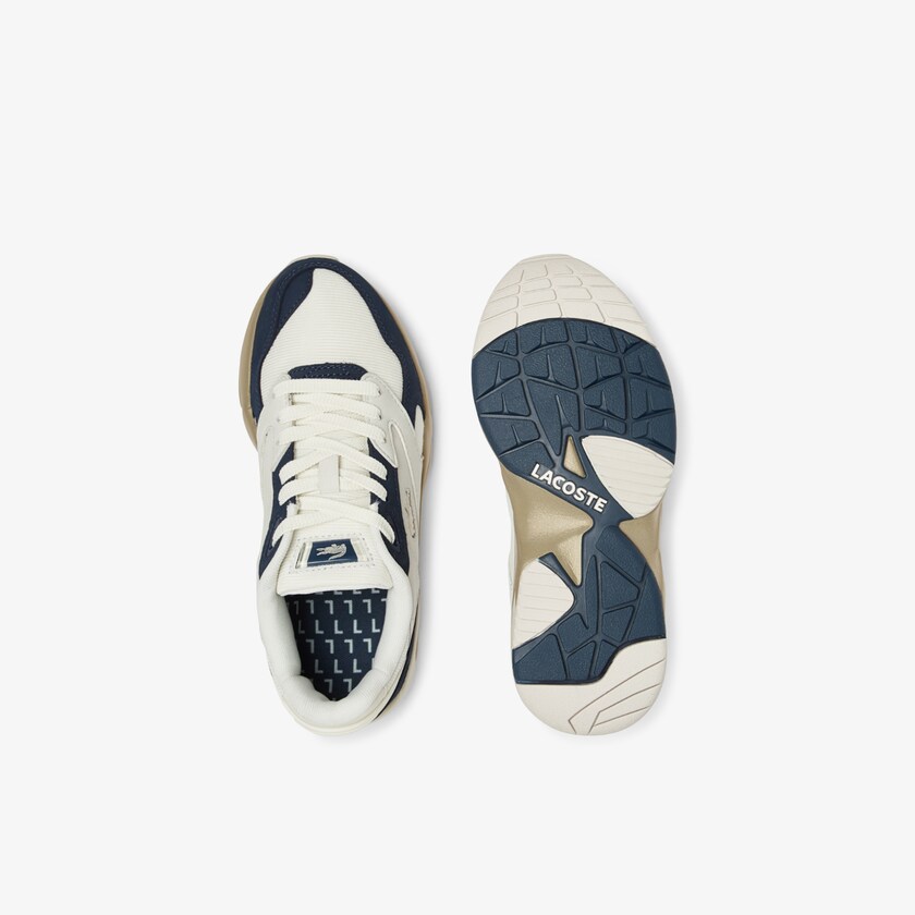 Sapatilhas Branco Azul Marinho Feminino Lacoste Storm 96 Lo Nubuck Leather GD2-79417U3