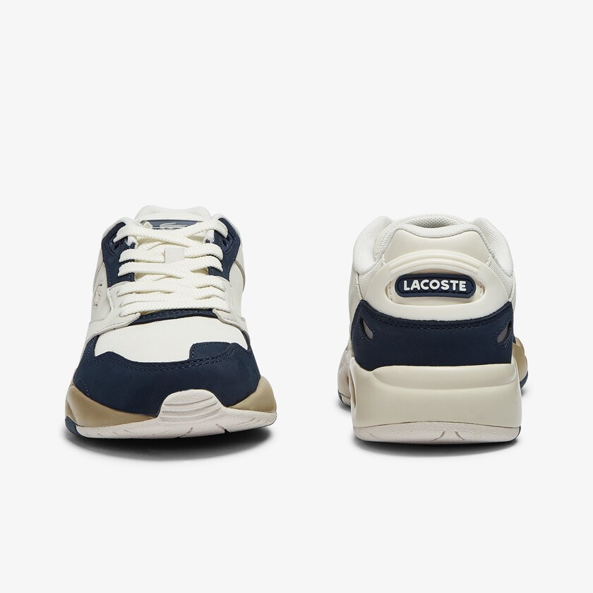 Sapatilhas Branco Azul Marinho Feminino Lacoste Storm 96 Lo Nubuck Leather GD2-79417U3