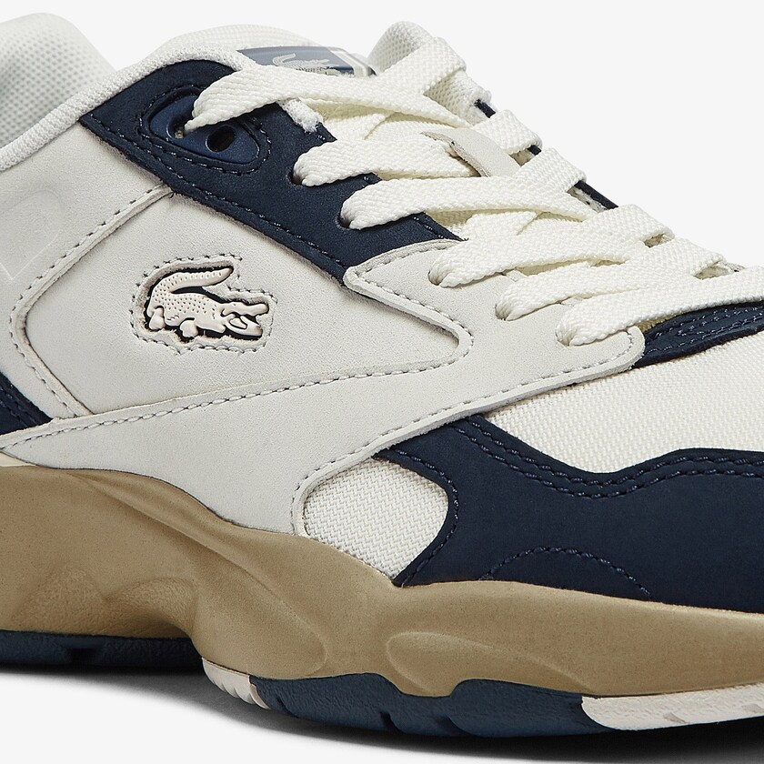 Sapatilhas Branco Azul Marinho Feminino Lacoste Storm 96 Lo Nubuck Leather GD2-79417U3