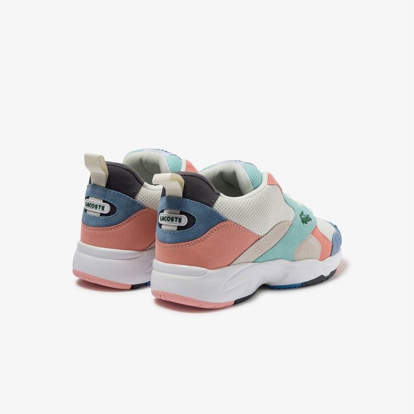 Sapatilhas Branco Azuis Masculino Lacoste Storm 96 Mesh and Suede GS5-66316C3