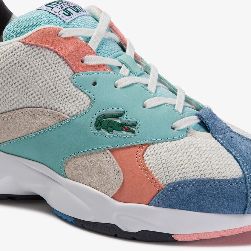 Sapatilhas Branco Azuis Masculino Lacoste Storm 96 Mesh and Suede GS5-66316C3